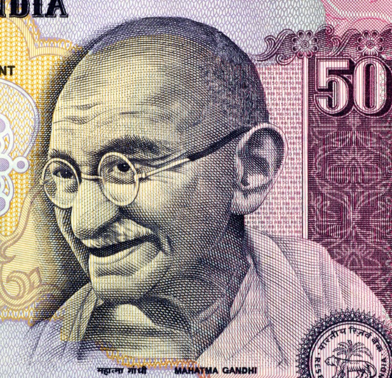 Gandhi on 50 rupees banknote from India