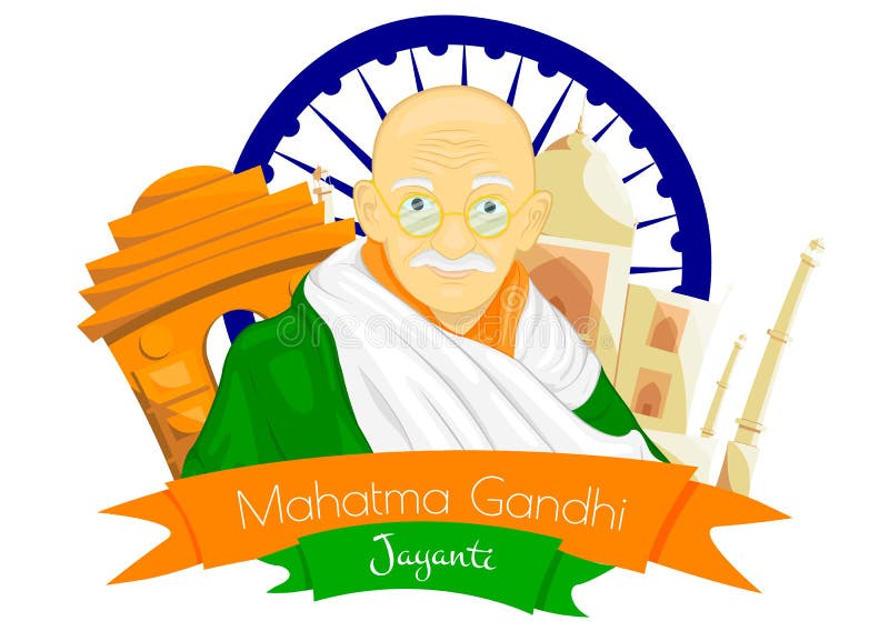 Gandhi Jayanti is a National Holiday in India Celebrated. Stock Vector -  Illustration of cartoon, hand: 169879343