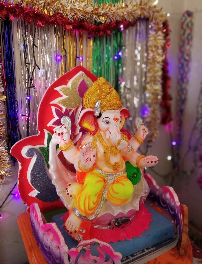 Ganesh God with Decoration for Home Stock Image - Image of gsnesh, home:  167609673