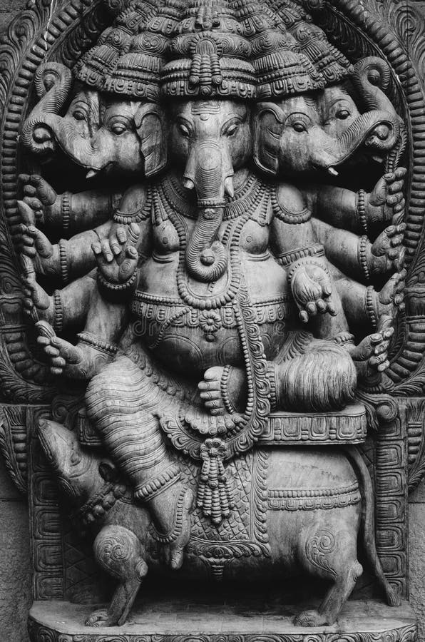 Ganesha Detalle De Shiva Virupaksha Temple, Hampi, Karnataka, Adentro
