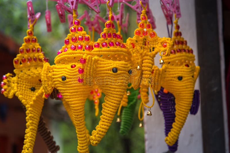 Ganesha Wall Decor Made with Macrame Rope. Stock Image Image of colorful, ganesha 147260559