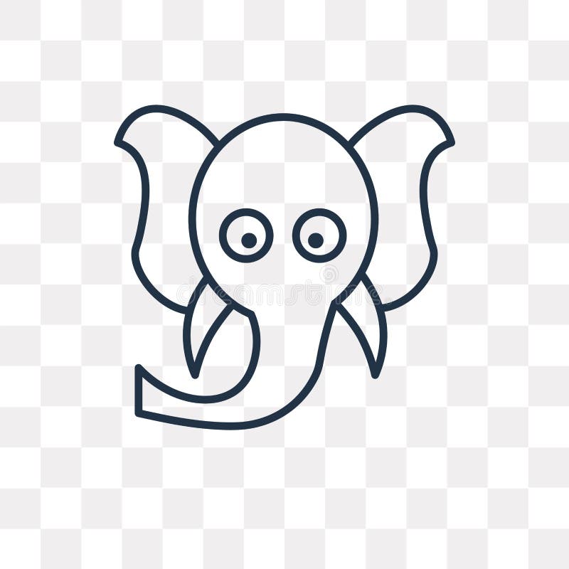 Ganesha wektorowa ikona na przejrzystym tle, liniowy G royalty ilustracja Ganesha wektorowa ikona na przejrzystym tle, liniowy G royalty ilustracja
