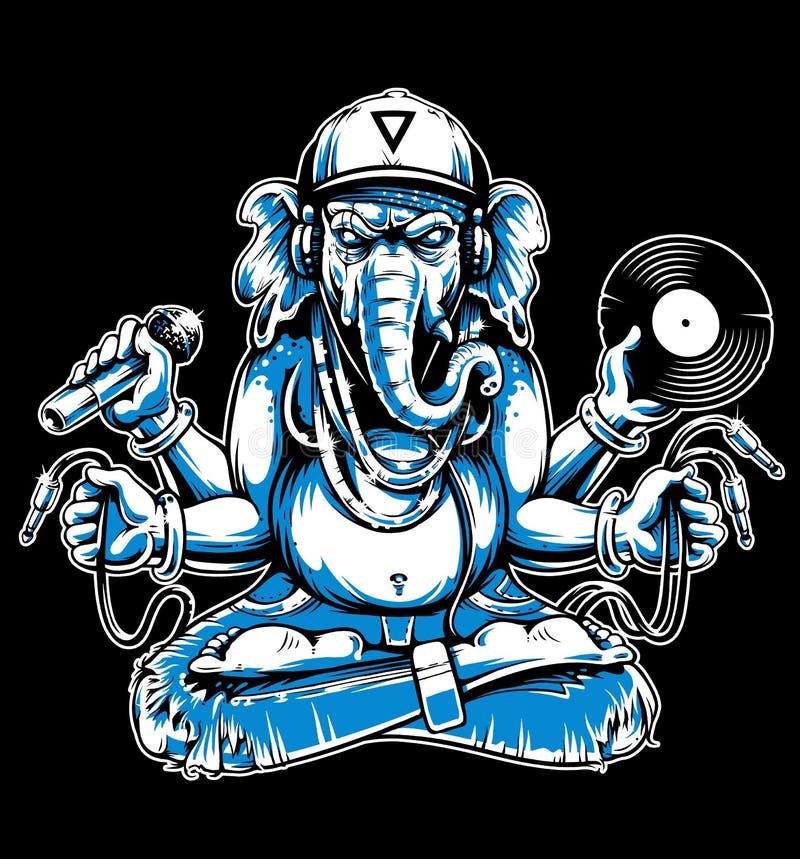 Ganesha z musicalem Przypisuje wektor ilustracja wektor Ganesha z musicalem Przypisuje wektor ilustracja wektor