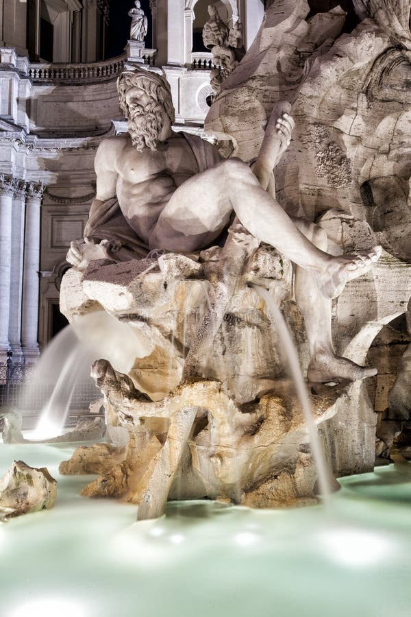 Ganges, Fontana dei Quattro Fiumi. Piazza Navona, Rome. Italy