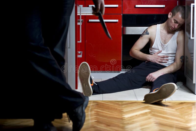 Gangster with Knife stock image. Image of eyes, hooligan 8885827