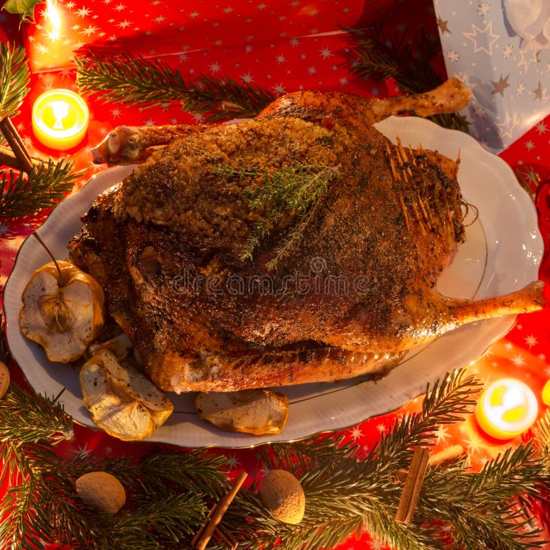 A fresh and tasty Christmas goose. A fresh and tasty Christmas goose