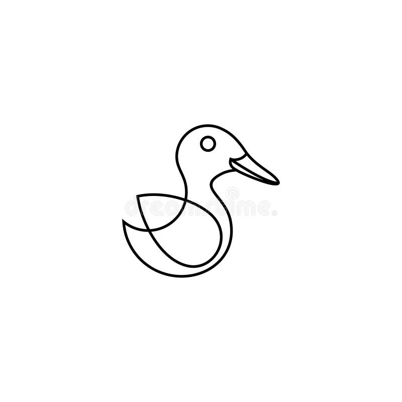 Gansschwan-Vogellogo. Linie Kunstart vektor abbildung
