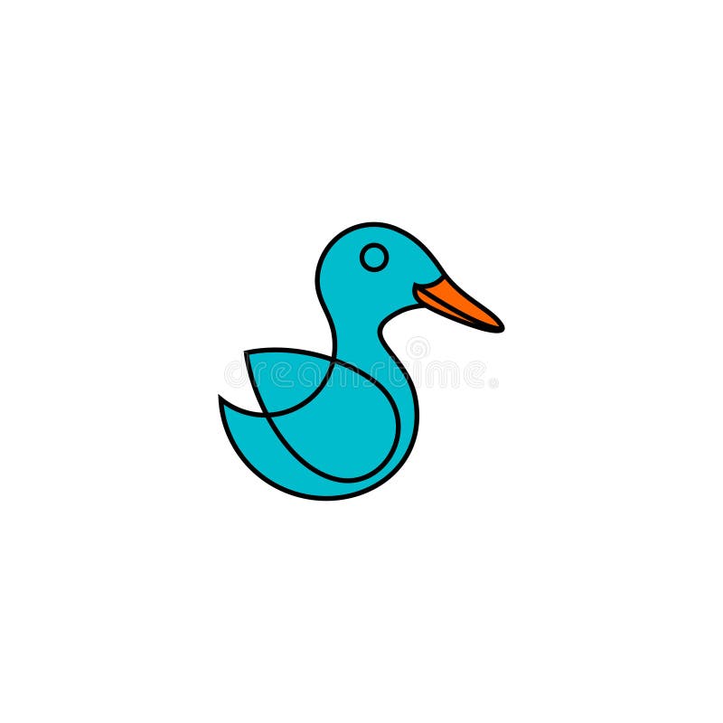 Gansschwan-Vogellogo. Linie Kunstart lizenzfreie abbildung