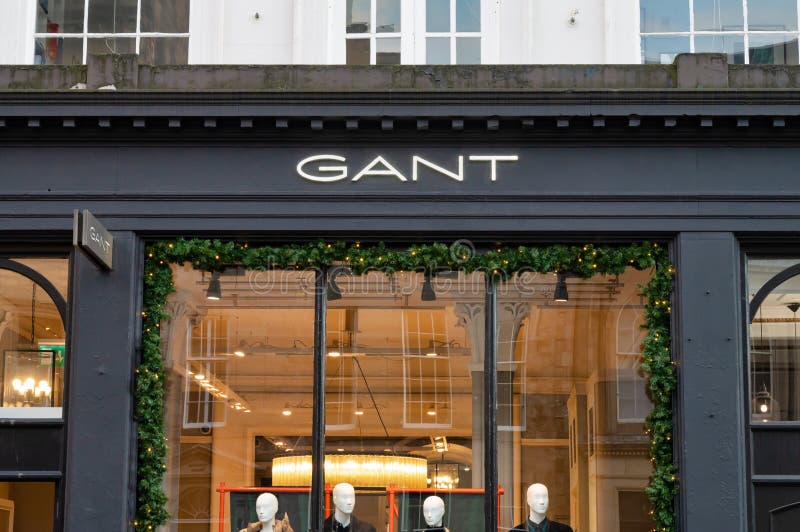 Gant Sign Text and Logo Brand on Wall Facade Entrance on Fashion ...