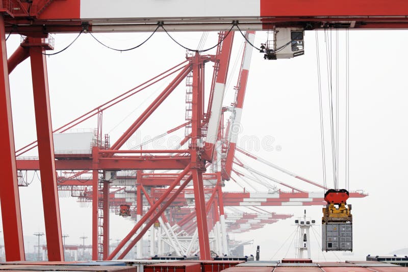 Gantry Crane Loads Container Ship