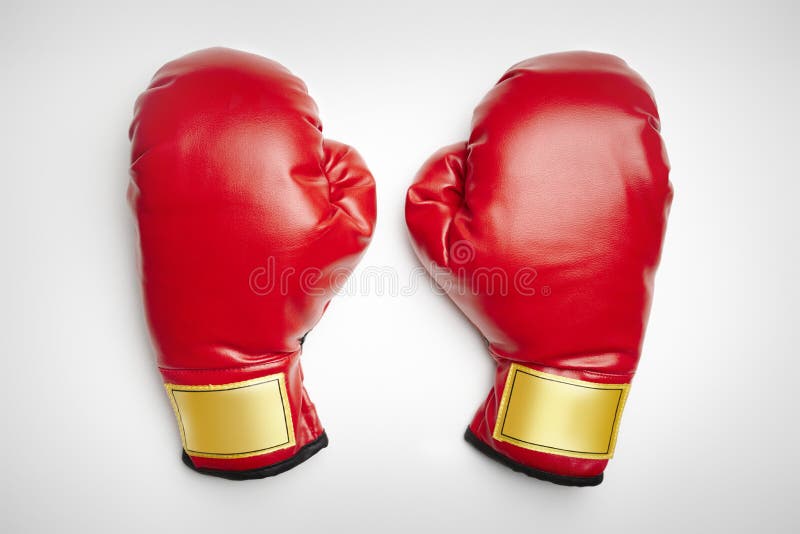 Red boxing gloves on white background. Red boxing gloves on white background