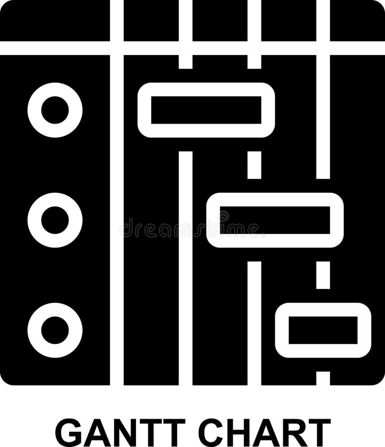Gantt chart, gantt, schedule, scheduling, timeline, project management solid glyph icon vector illustration