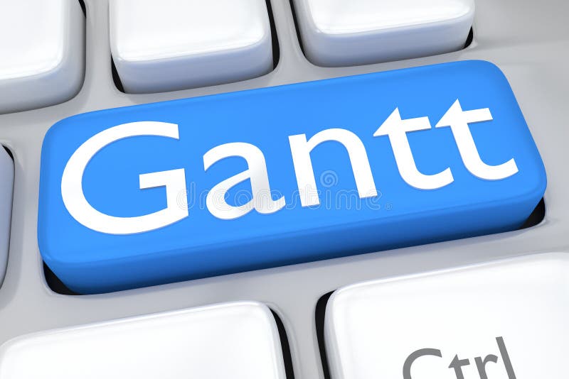 Progreso De La Carta De 3d Gantt Stock de ilustración 