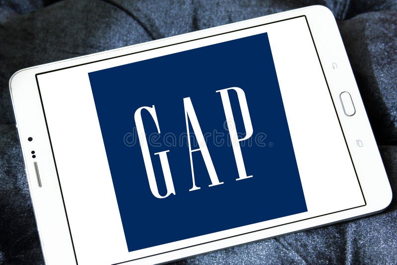 Logo of gap company on samsung tablet. gap is an American worldwide clothing and accessories retailer. Logo of gap company on samsung tablet. gap is an American worldwide clothing and accessories retailer