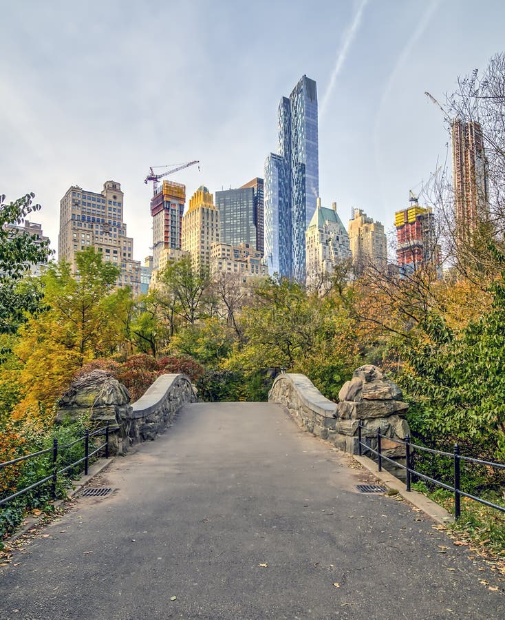 Gapstow Bridge Central Park, New York City Stock Photo - Image of fall ...