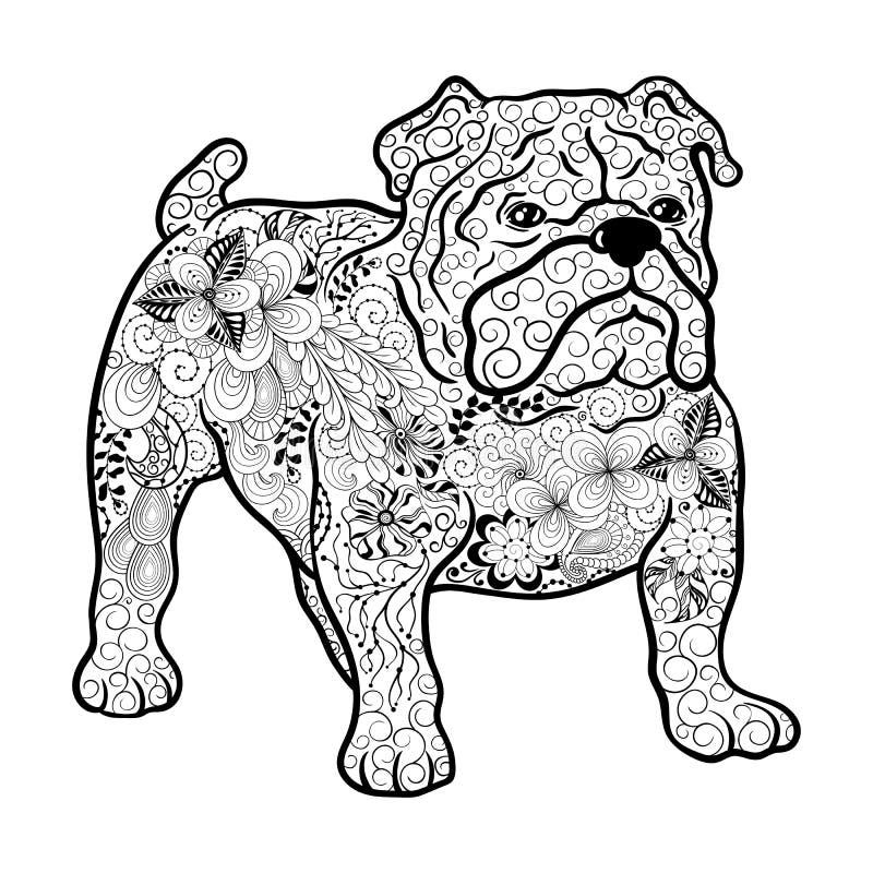 Garabato del perro del dogo francés ilustración del vector Garabato del perro del dogo francés ilustración del vector