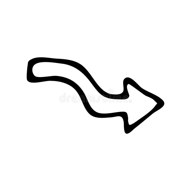 Garabato dibujado mano de la flecha del tecleo Icono del estilo del bosquejo Decoración Ele ilustración del vector Garabato dibujado mano de la flecha del tecleo Icono del estilo del bosquejo Decoración Ele ilustración del vector