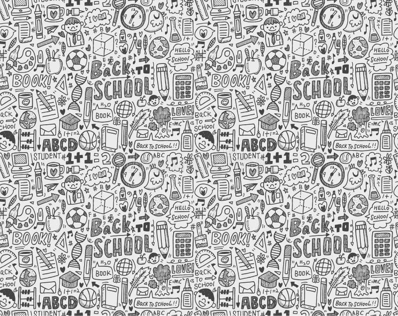 Garabato inconsútil de nuevo a modelo de la escuela libre illustration Garabato inconsútil de nuevo a modelo de la escuela libre illustration