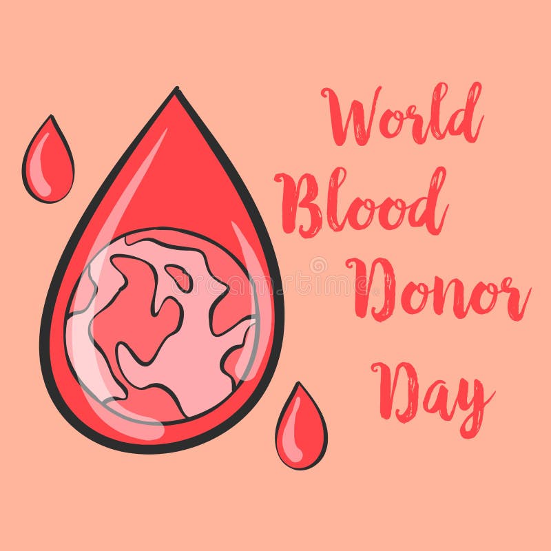 Garabatos del diseño del día del donante de sangre del mundo libre illustration Garabatos del diseño del día del donante de sangre del mundo libre illustration