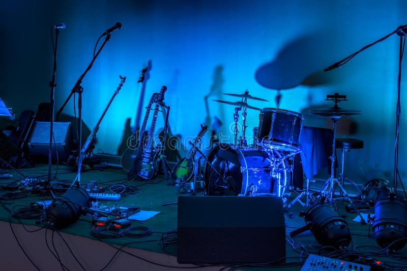 Garage band stage stock image. Image of garage, live 53894579