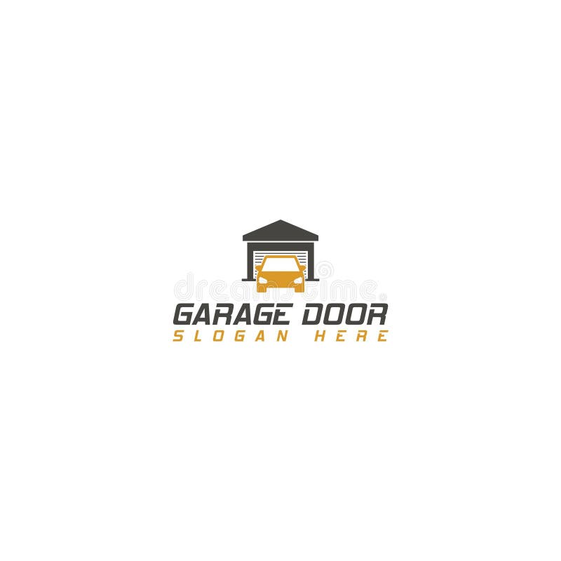Garage Door Car Logo Design Template. Set Icons in Color Circle Buttons