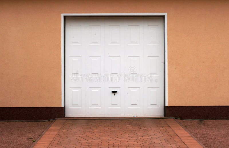 Garage Door Made of Metal at the House Stock Image Image of door
