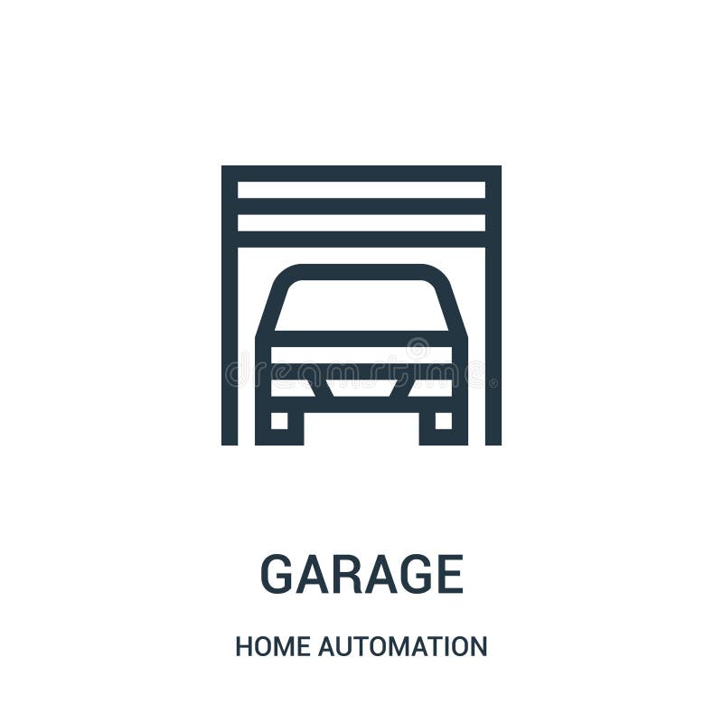 garage icon vector from home automation collection. Thin line garage outline icon vector illustration. Linear symbol stock illustration garage icon vector from home automation collection. Thin line garage outline icon vector illustration. Linear symbol stock illustration