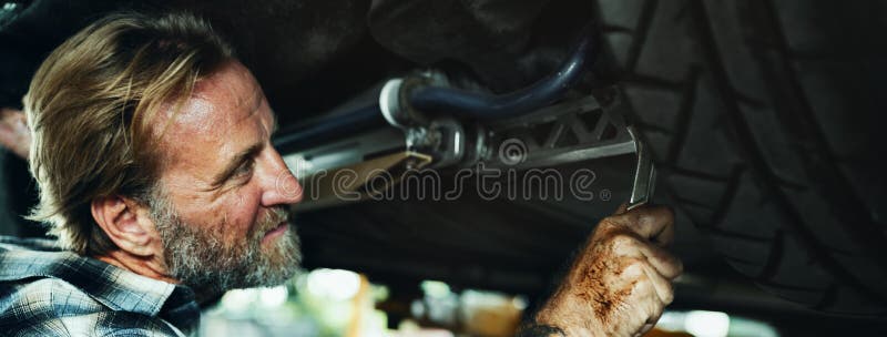 Garage Motor Maintenance Mechanic Fixing Spare Concept royalty free stock photography