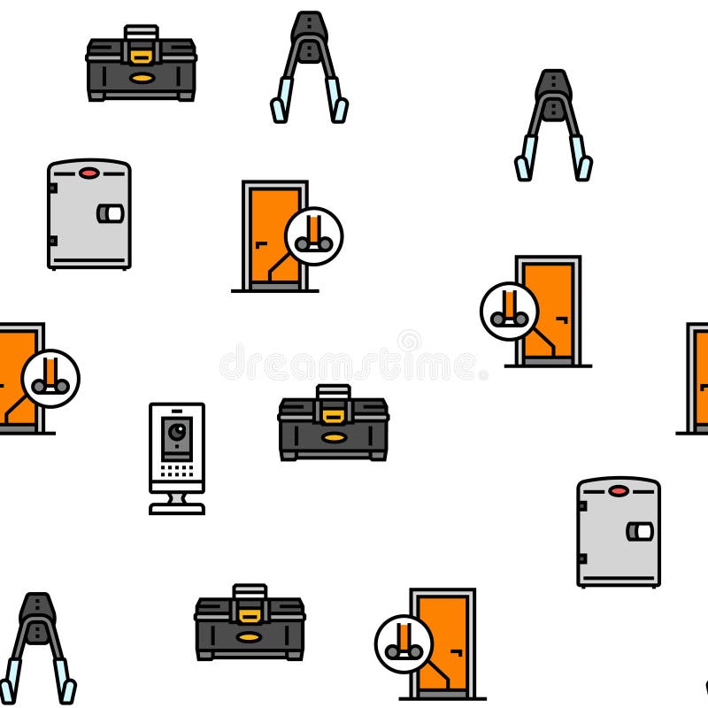 Garage Tools Service Auto Repair Vector Seamless Pattern Stock Vector