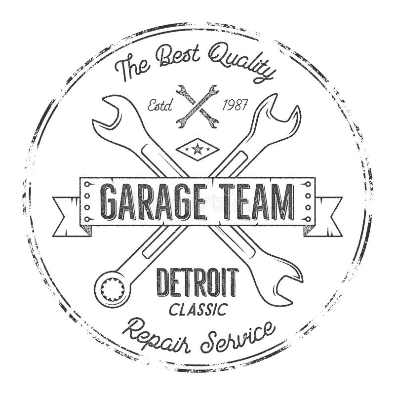 Garagenservice-Weinleset-stück Designgraphiken, Detroit-Klassiker, Reparaturservice-Typografiedruck Schwarzer T-Shirt Stempel vektor abbildung Garagenservice-Weinleset-stück Designgraphiken, Detroit-Klassiker, Reparaturservice-Typografiedruck Schwarzer T-Shirt Stempel vektor abbildung