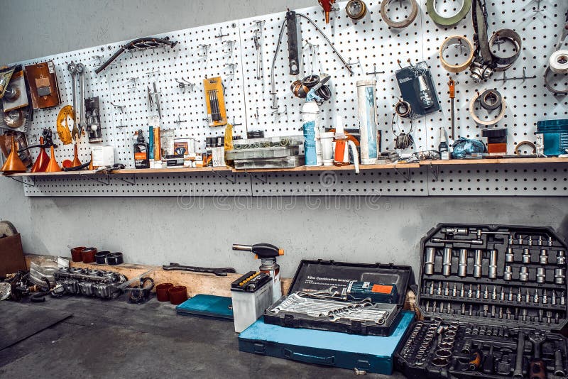 Mesa de trabajo de taller de reparación de automóviles, banco de