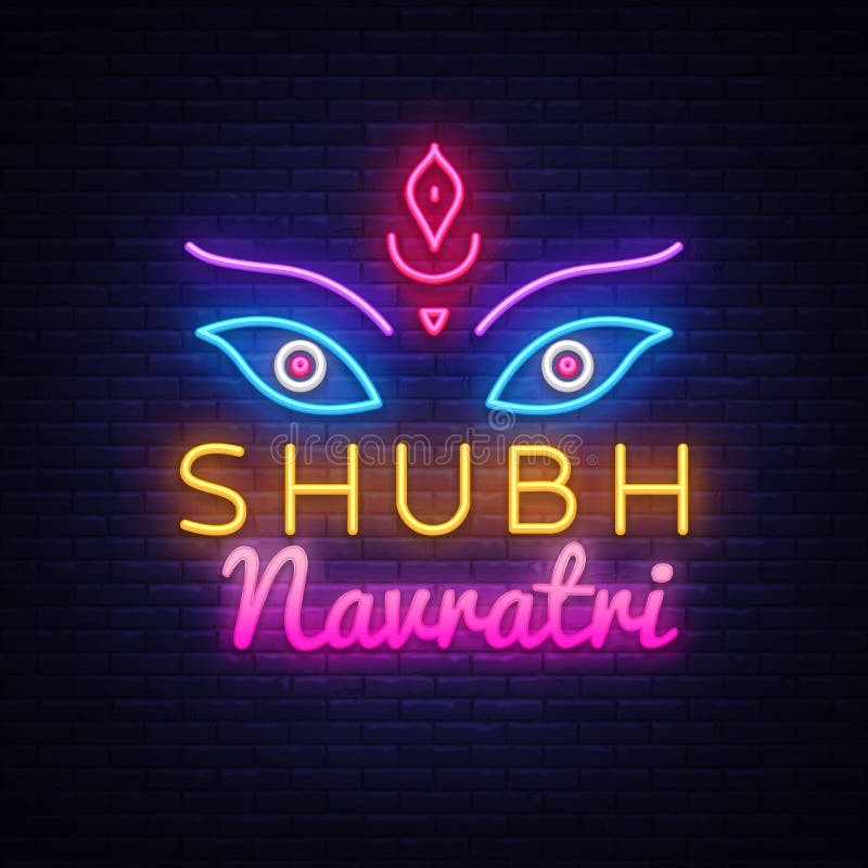 Garba Festival Neon, progettazione al neon di celebrazione di Navratri, manifesto gujarati di notte di Dandiya o progettazione de illustrazione di stock Garba Festival Neon, progettazione al neon di celebrazione di Navratri, manifesto gujarati di notte di Dandiya o progettazione de illustrazione di stock