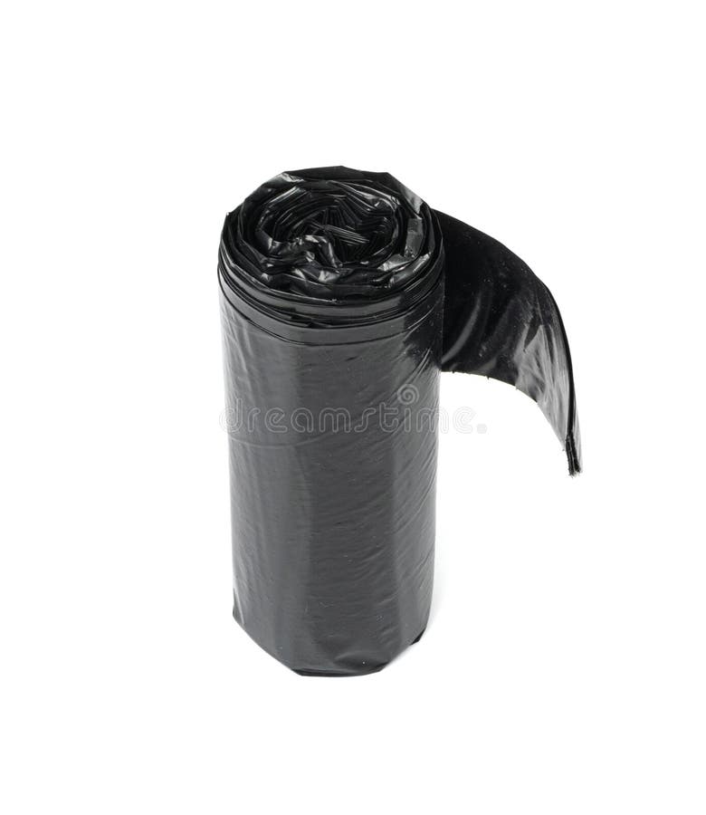 Garbage Bag Roll Isolated. Trash Package, New Rolled Plastic Bin Bags