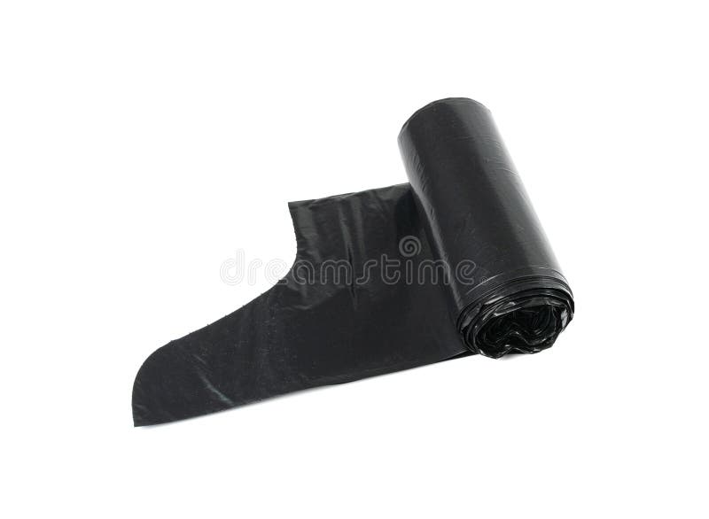 Garbage Bag Roll Isolated. Trash Package, New Rolled Plastic Bin Bags