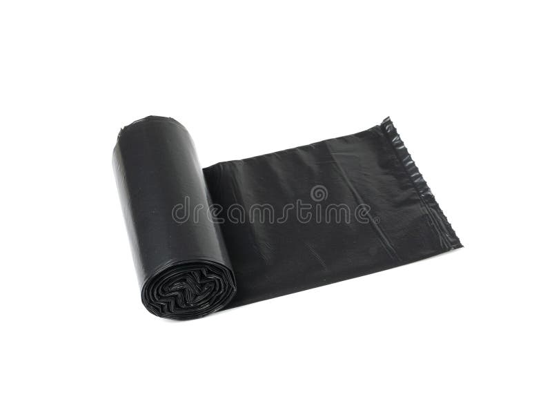 Garbage Bag Roll Isolated. Trash Package, New Rolled Plastic Bin Bags