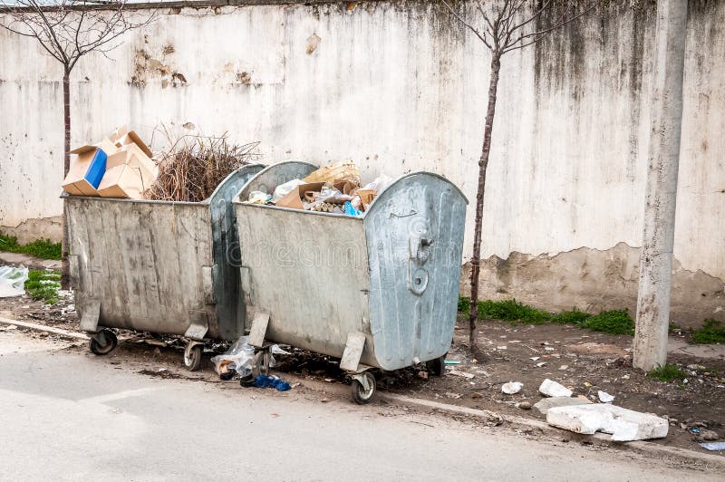 Big Metal Garbage Containers Waste City Stock Photo 2296435705