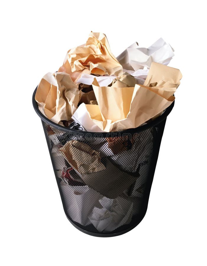 Recycle Waste Paper Basket on Office Floor Stock Photo Image of green