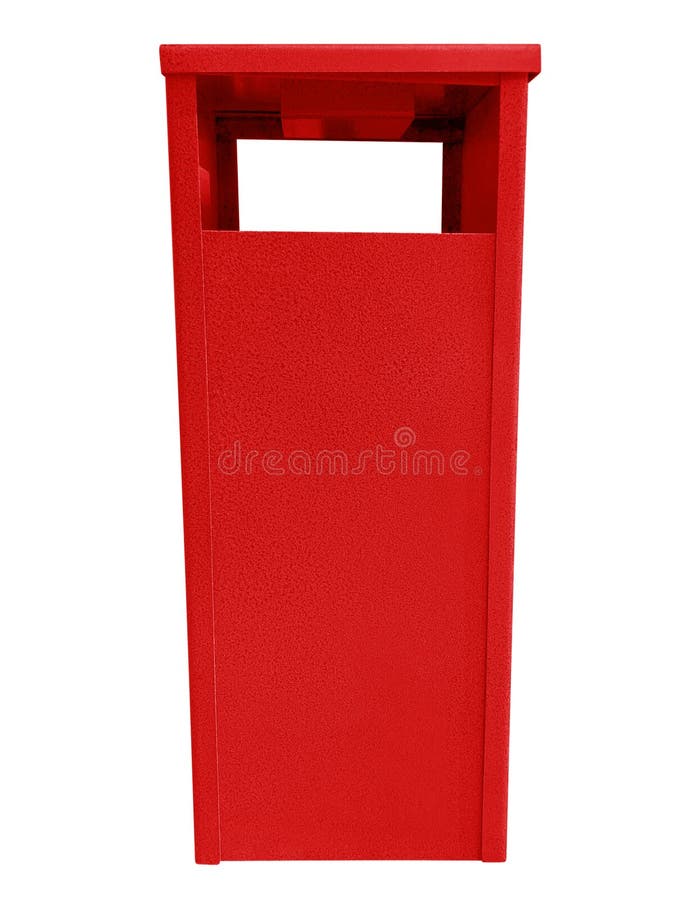 Garbage can red stock image. Image of rubbish, metallic 96074675