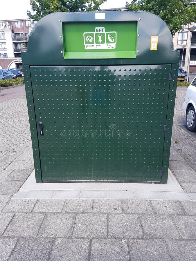 Garbage container for waste of vegetables, garden of fruit in Krimpen aan den IJsse royalty free stock photos Garbage container for waste of vegetables, garden of fruit in Krimpen aan den IJsse royalty free stock photos