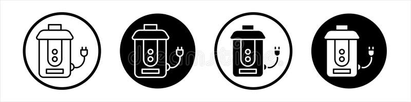 Garbage disposal thin line vector icon set royalty free illustration