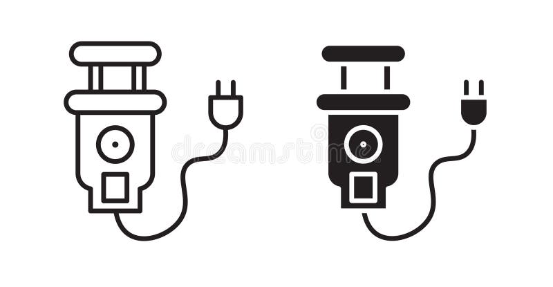 Garbage disposal thin line vector icon set stock illustration