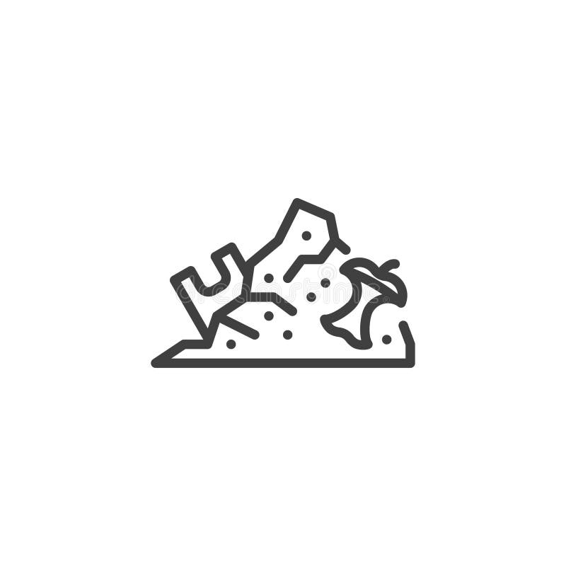 Garbage dump line icon vector illustration