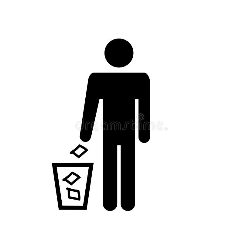 Garbage icon element illustration silhouette of a man royalty free illustration