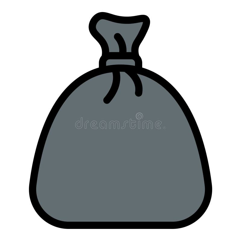 Garbage icon flat line style illustration representing waste and litter, suitable for sanitation, recycling, and environmental vector illustration