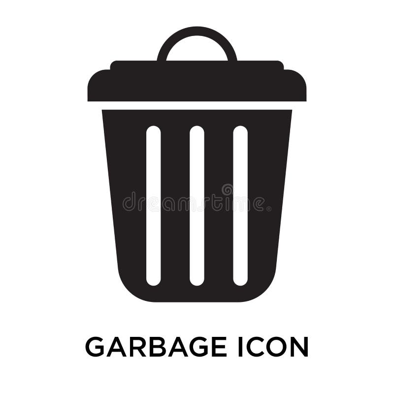 Garbage icon vector sign and symbol isolated on white background vector illustration
