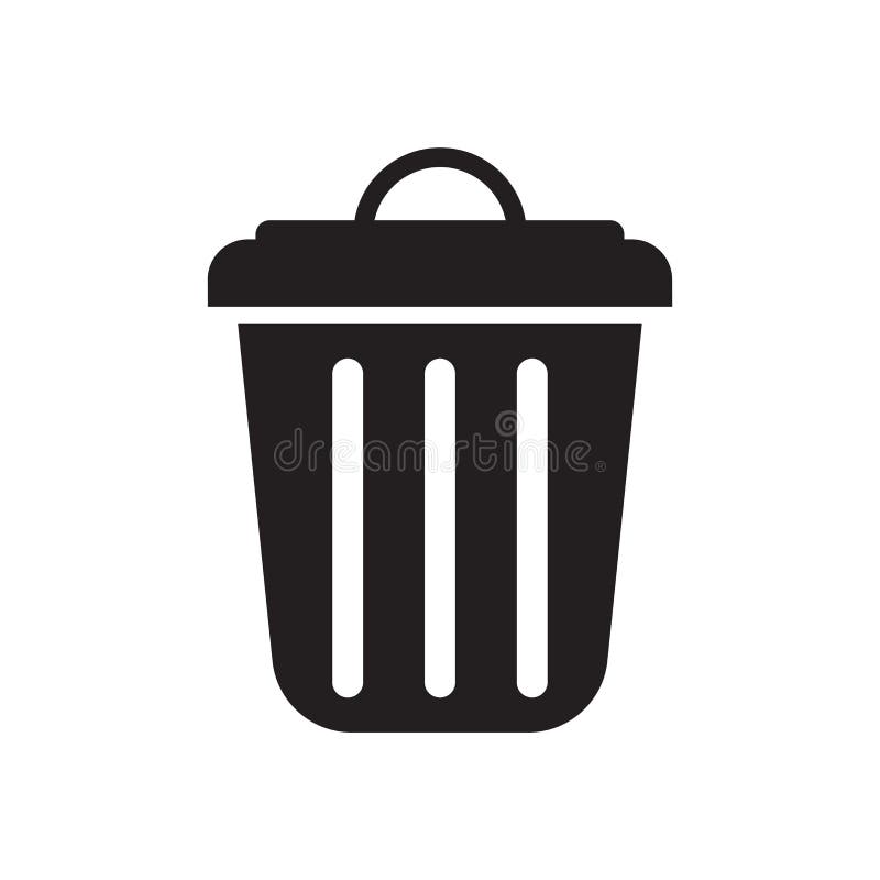 Garbage icon vector sign and symbol isolated on white background, Garbage logo concept royalty free illustration