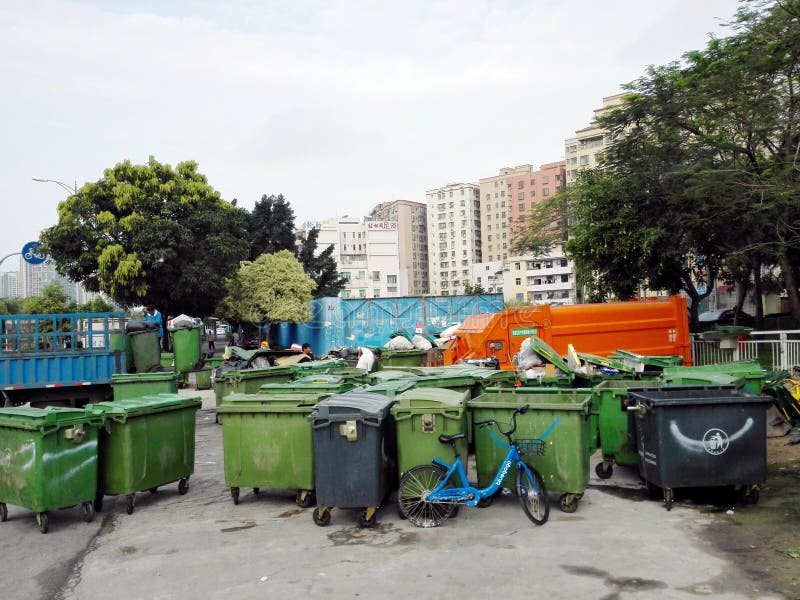 Garbage Transfer Station, Put a Lot of Garbage Bins Editorial