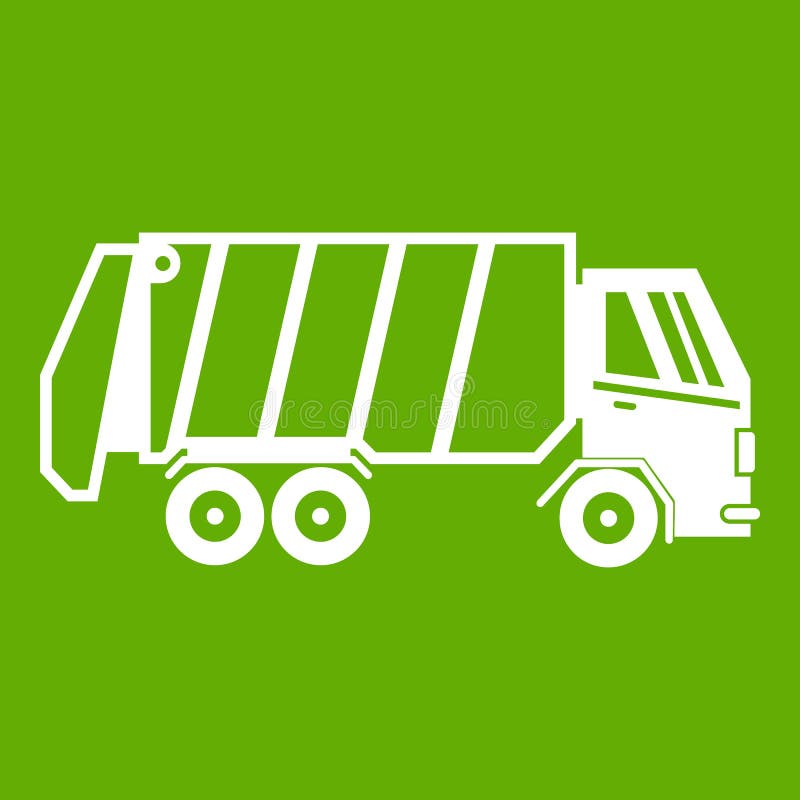 Garbage truck icon green royalty free illustration