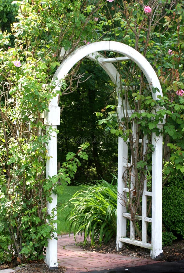 Garden Arbor stock image. Image of trees, arch, entrance 