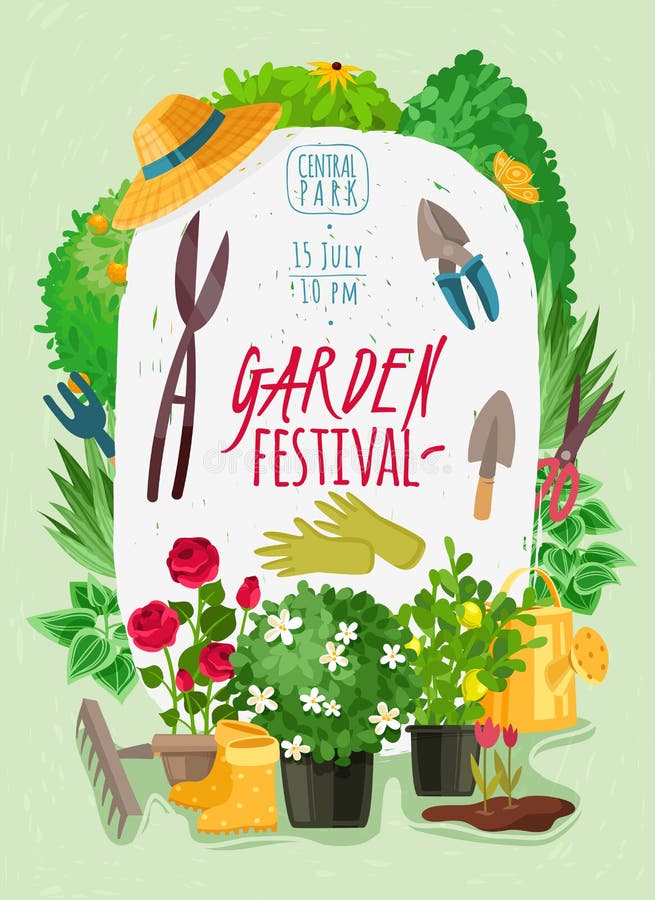 Garden cartoon poster
